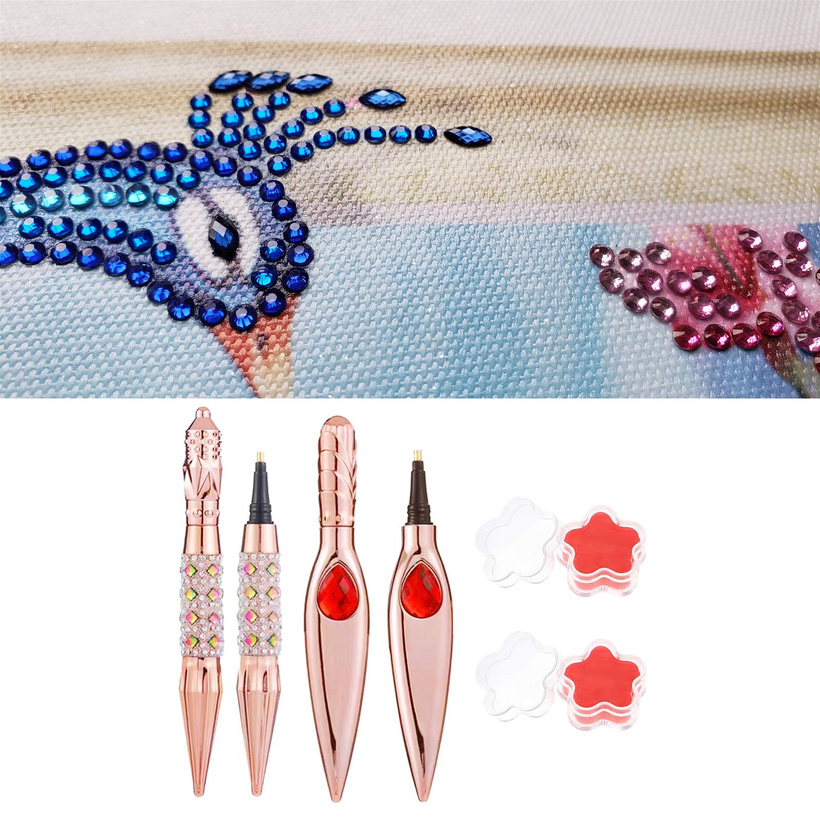 Diamond Painting Pen with Glue Clay Brass Tip for Crafts Hobby Plum Blossom