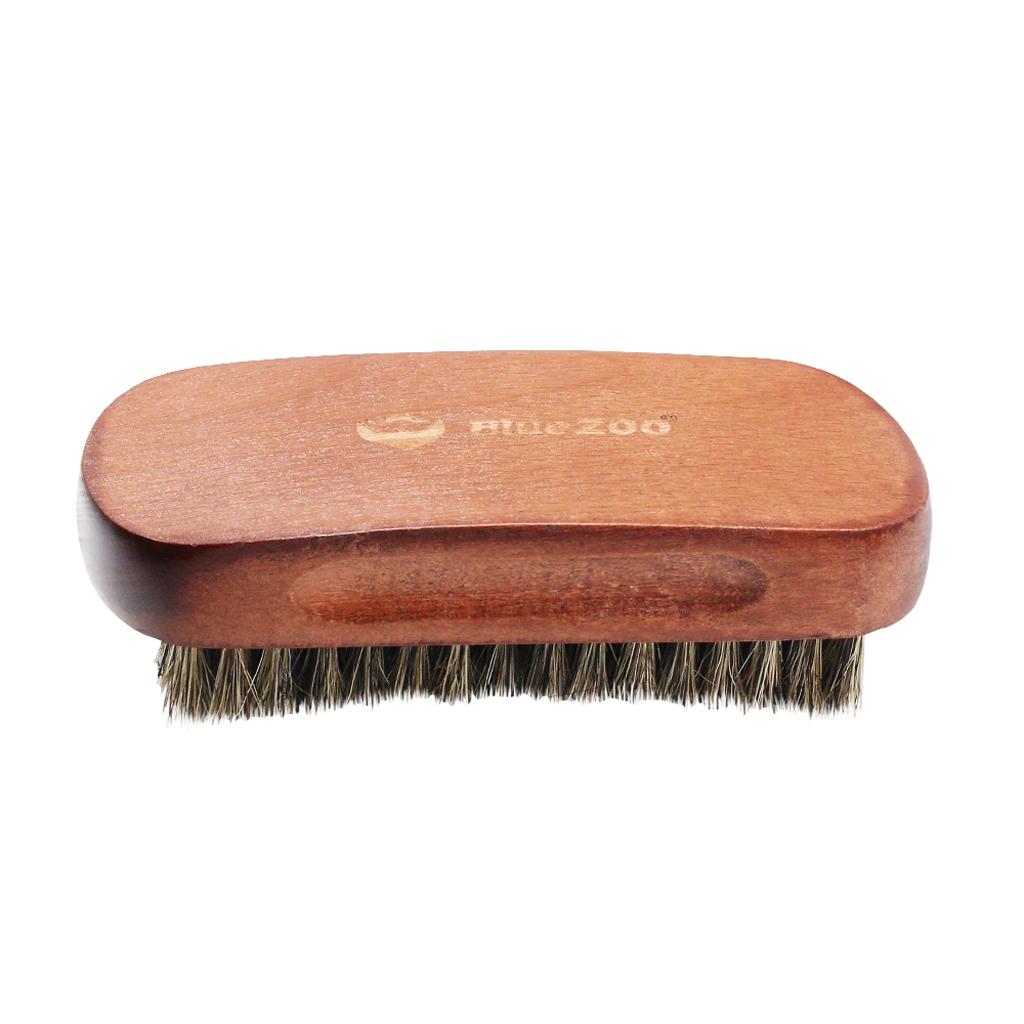 Beard Mustache Facial Hair Grooming Brush for Men Barber Brown Wood