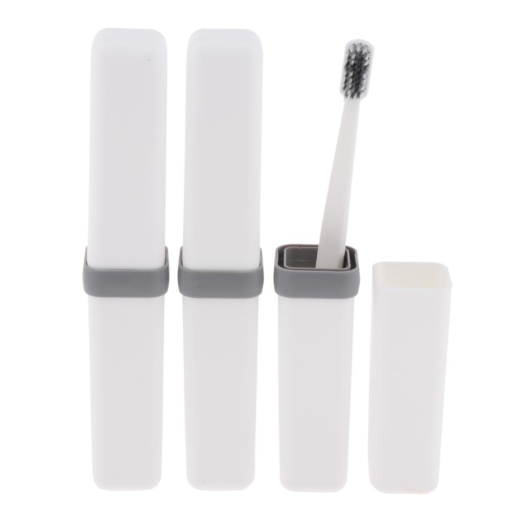 3X Travel Anti Bacterial Toothbrush Holders Toothpaste Storage Boxes White