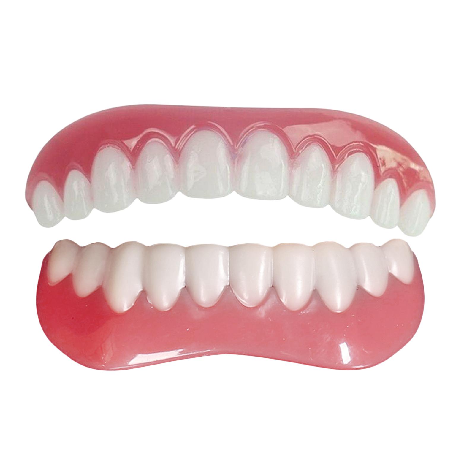 4PCS Upper Lower Veneers False Teeth   Denture Bright for upper jaw