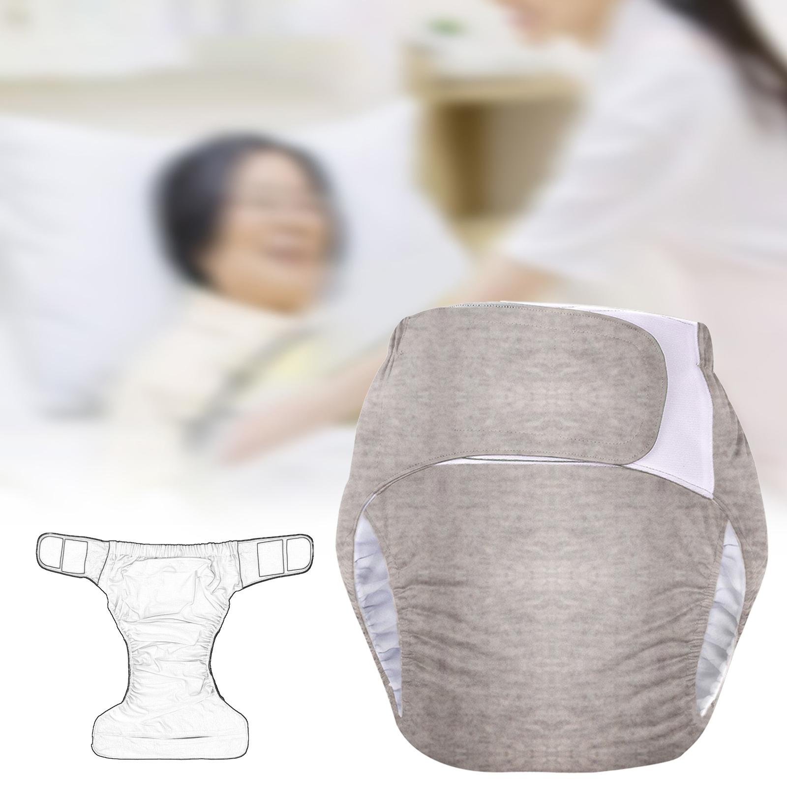 Adult Cloth Diaper Washable Nappy Cover Protective Underwear Leak Protection Grey