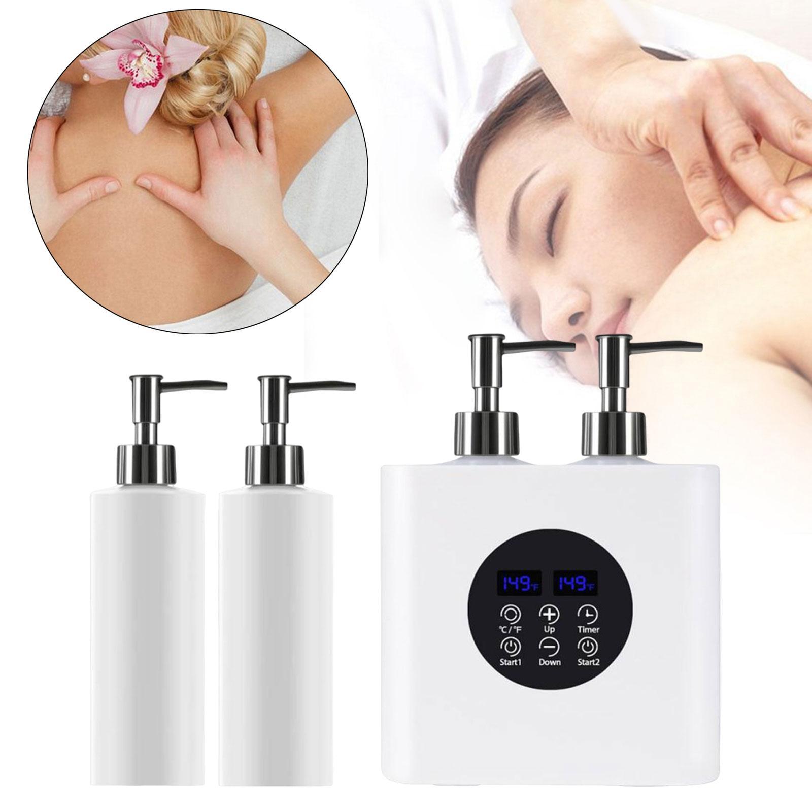 Double Bottle Oil Heater Electric Temperature Adjustable Cream Heater Bottle white