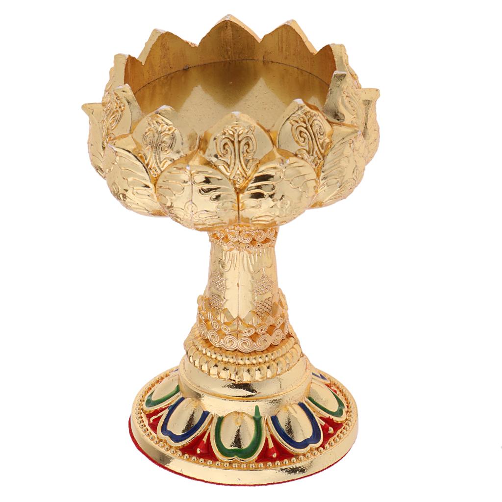 2x Tibet Buddhist Lotus Butter Candle Light Lamp Holder Base Burner  