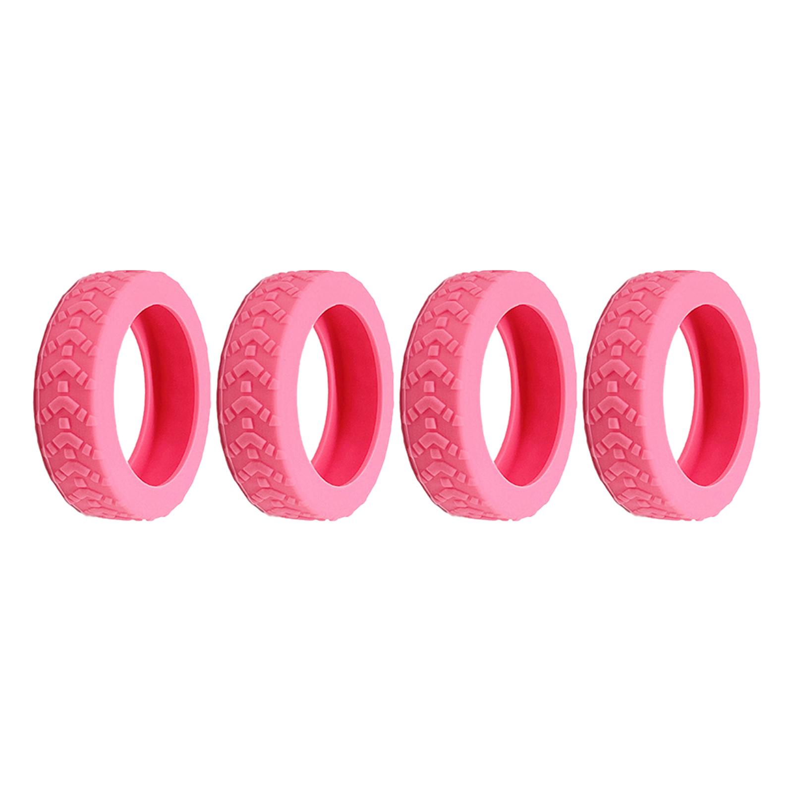 4 Pieces Luggage Wheels Covers Replace Parts Silicone Suitcase Wheels Covers Pink