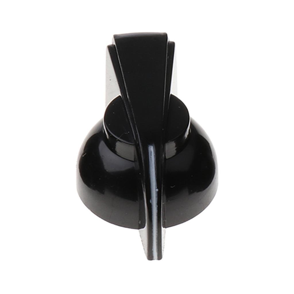 Plastic Potentiometer Pedal Knob 6mm Dia Threaded Shaft Screw Cap Black