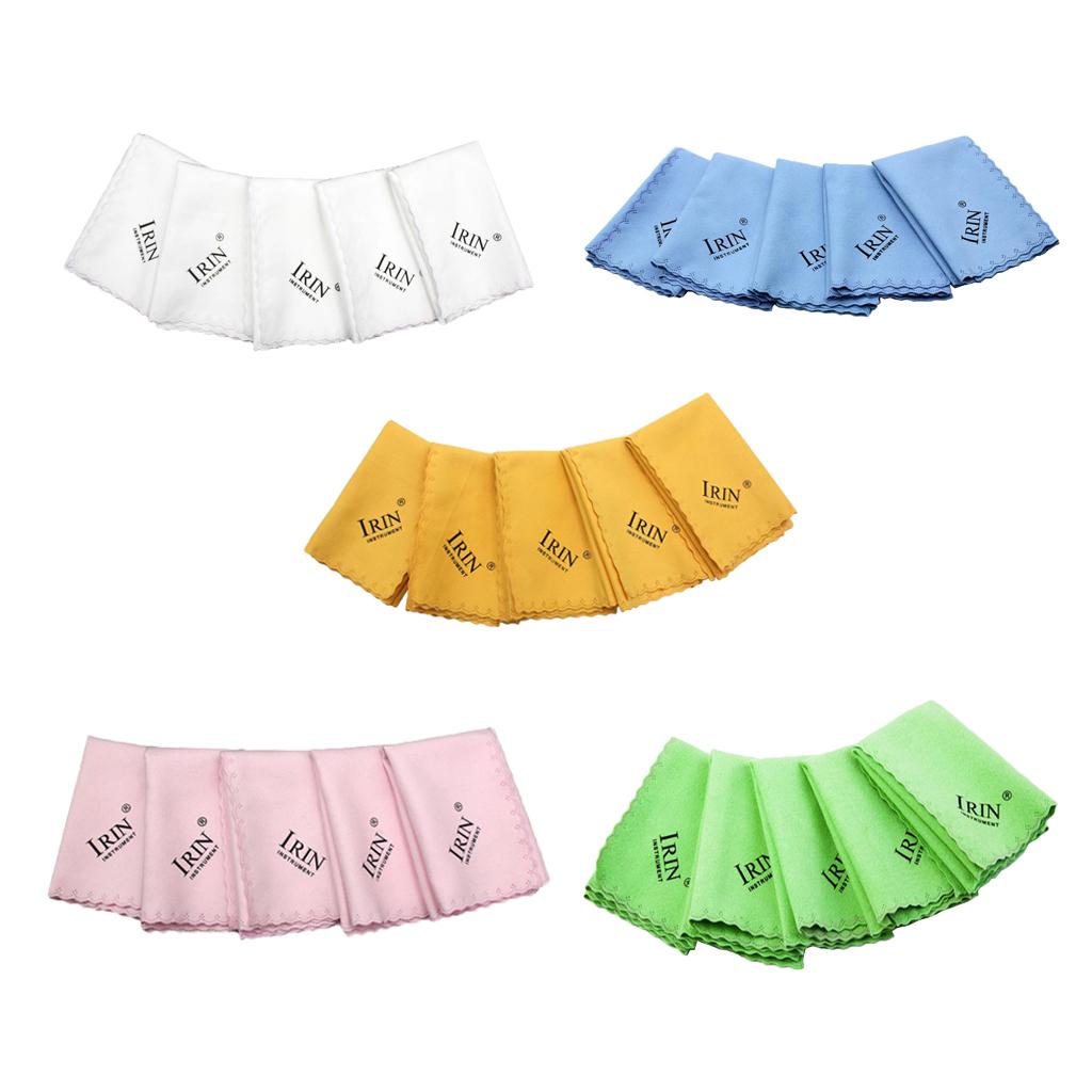 5 Pcs Professional Guitar / Piano Cleaner Cleaning Small Cloth Towel  White
