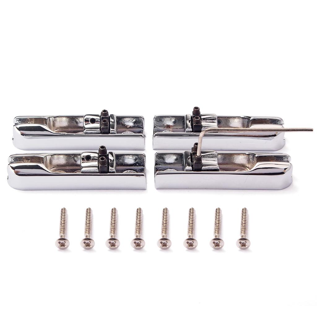 4Pcs Brass Electric Guitar Bridge Saddle with Mounting Screw Wrench