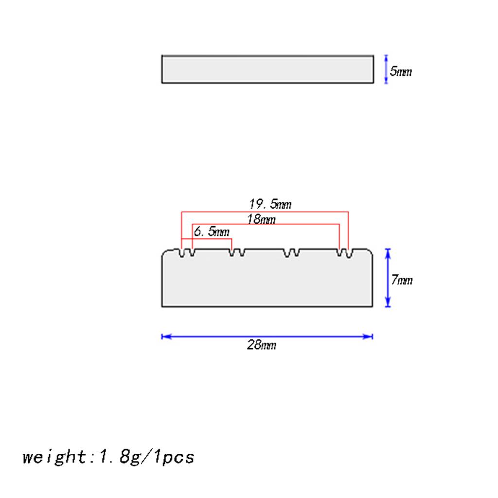 4xMandolin Nut 8 String Mandolin Bone Slotted Nuts 28x5x7mm 