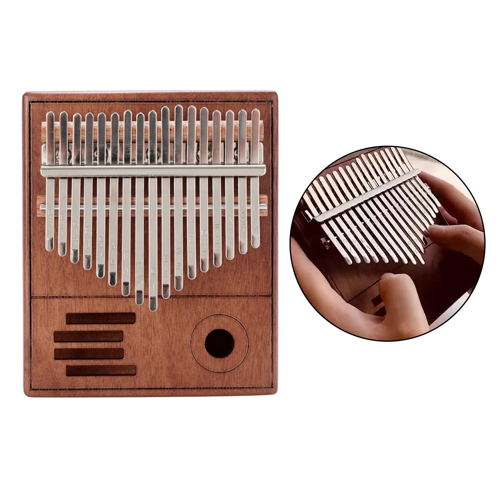 17 Keys Kalimba Thumb Piano Finger Piano Mbira Musical Instrument Gift Brown