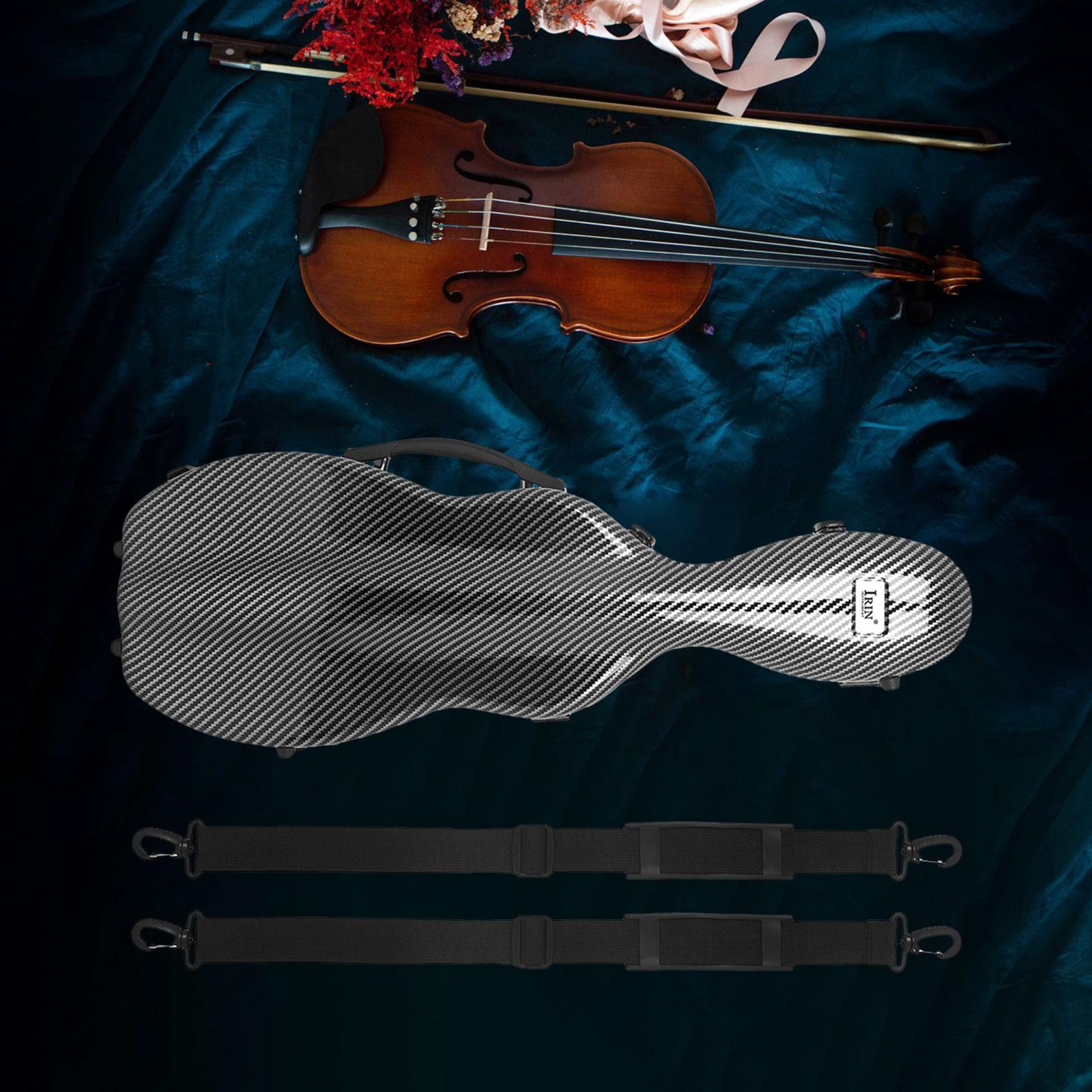 4/4 Violin Case Protective Violin Storage Box for Violin Lovers Players Gift black stripes