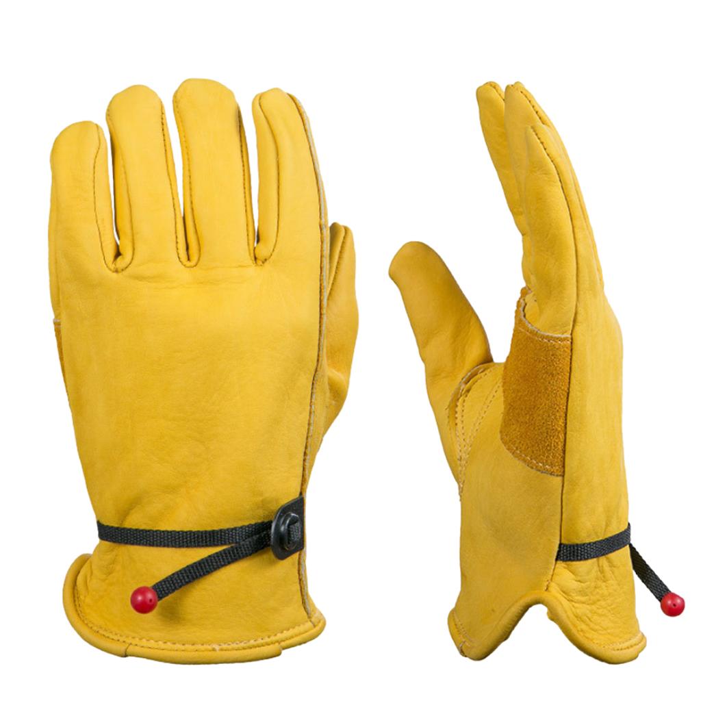 Leather Working Gloves Gardening Wood Cutting Mechanic 