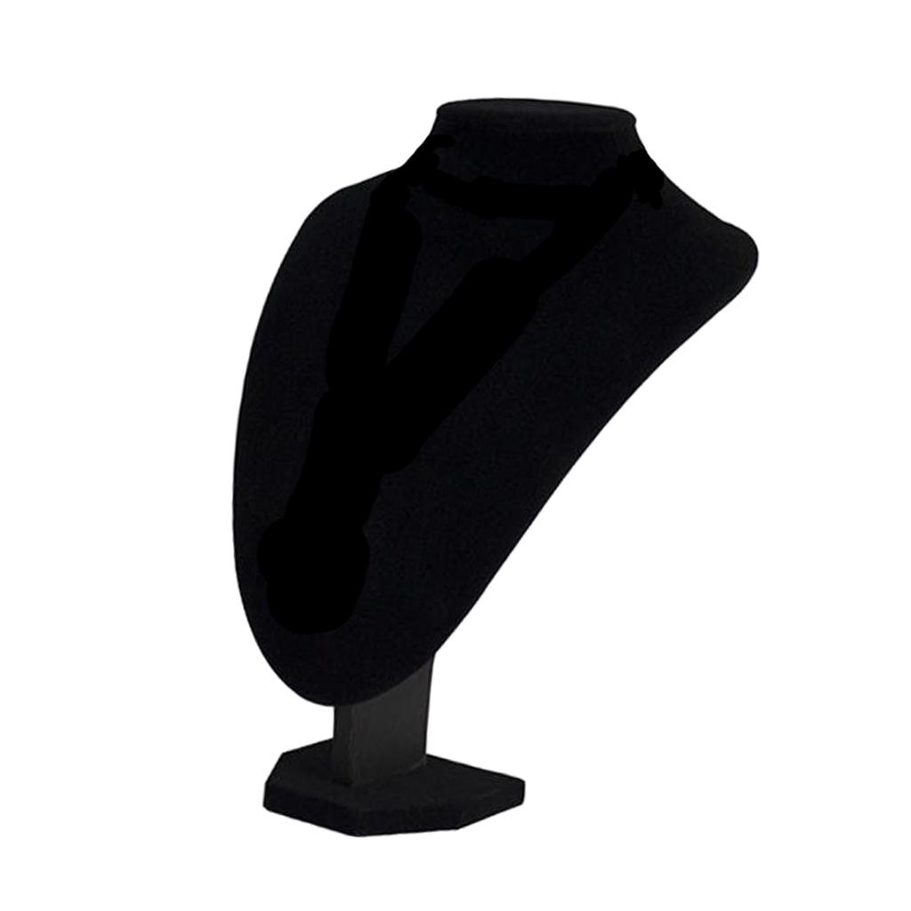 2 pcs Necklace Pendant Display Bust Black Velvet