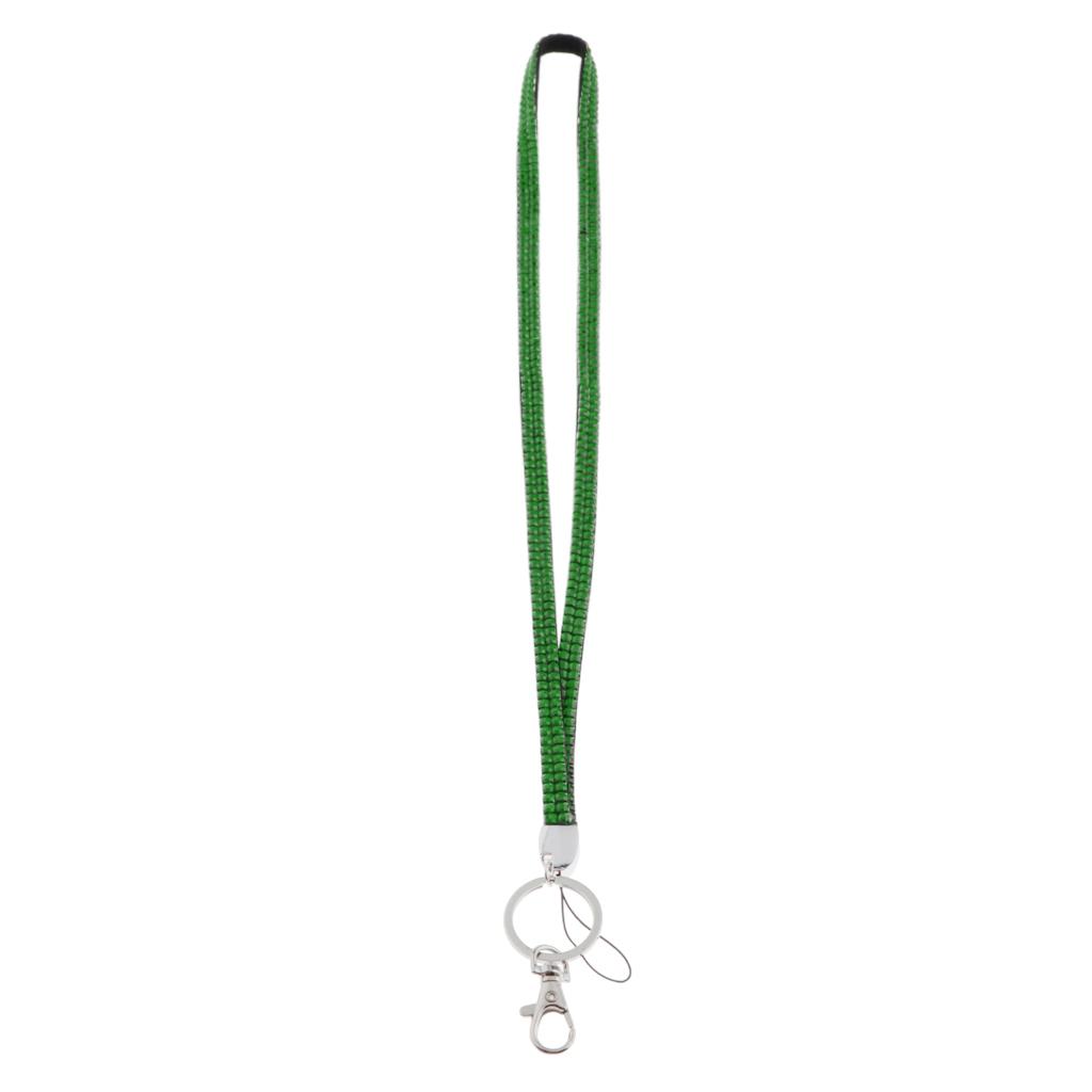 Lanyard ID Badge Card Holder Strap Sparkling Phone Neck Straps Dark Green