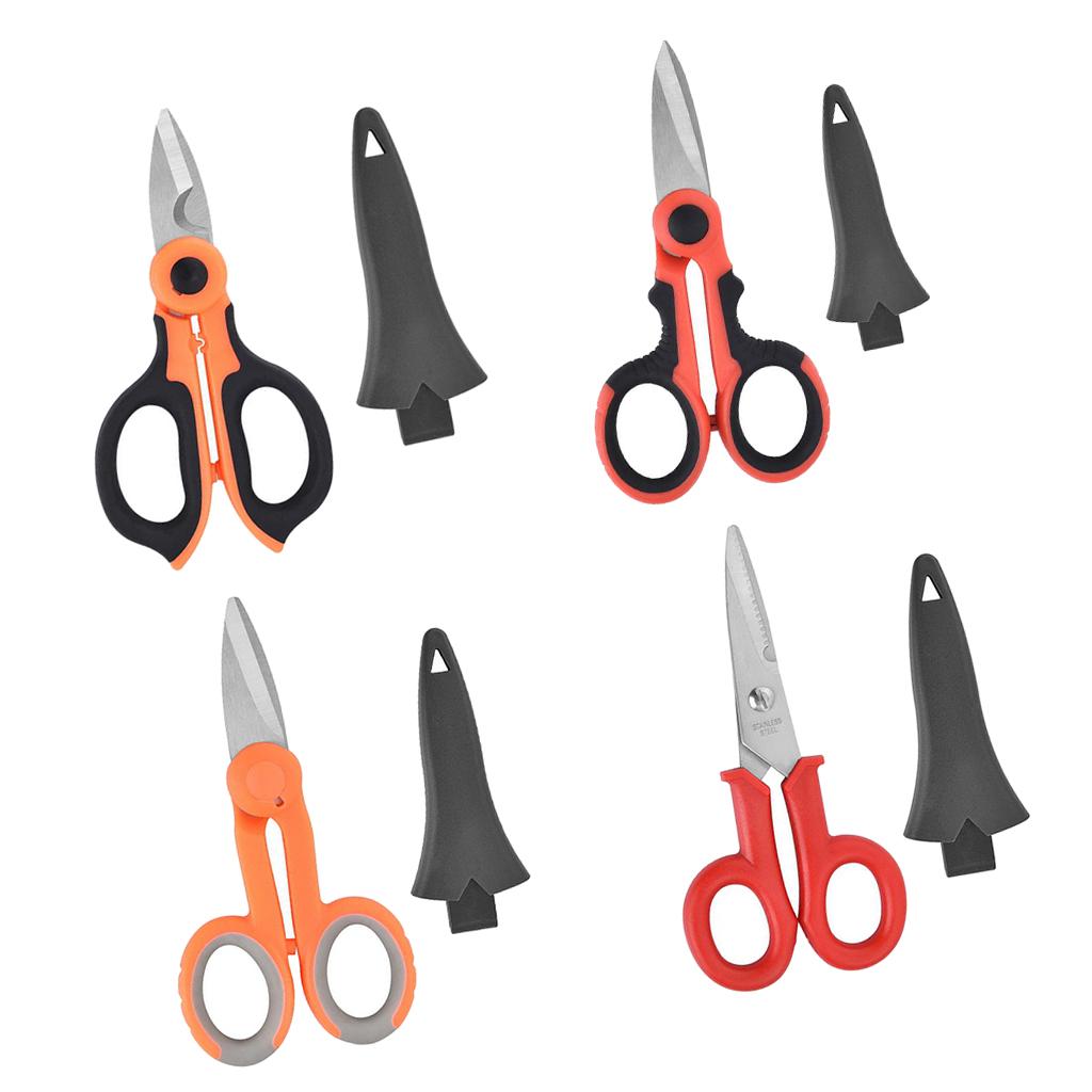 Manually Carbon Steel Electrical Scissors Cut  Orange Black