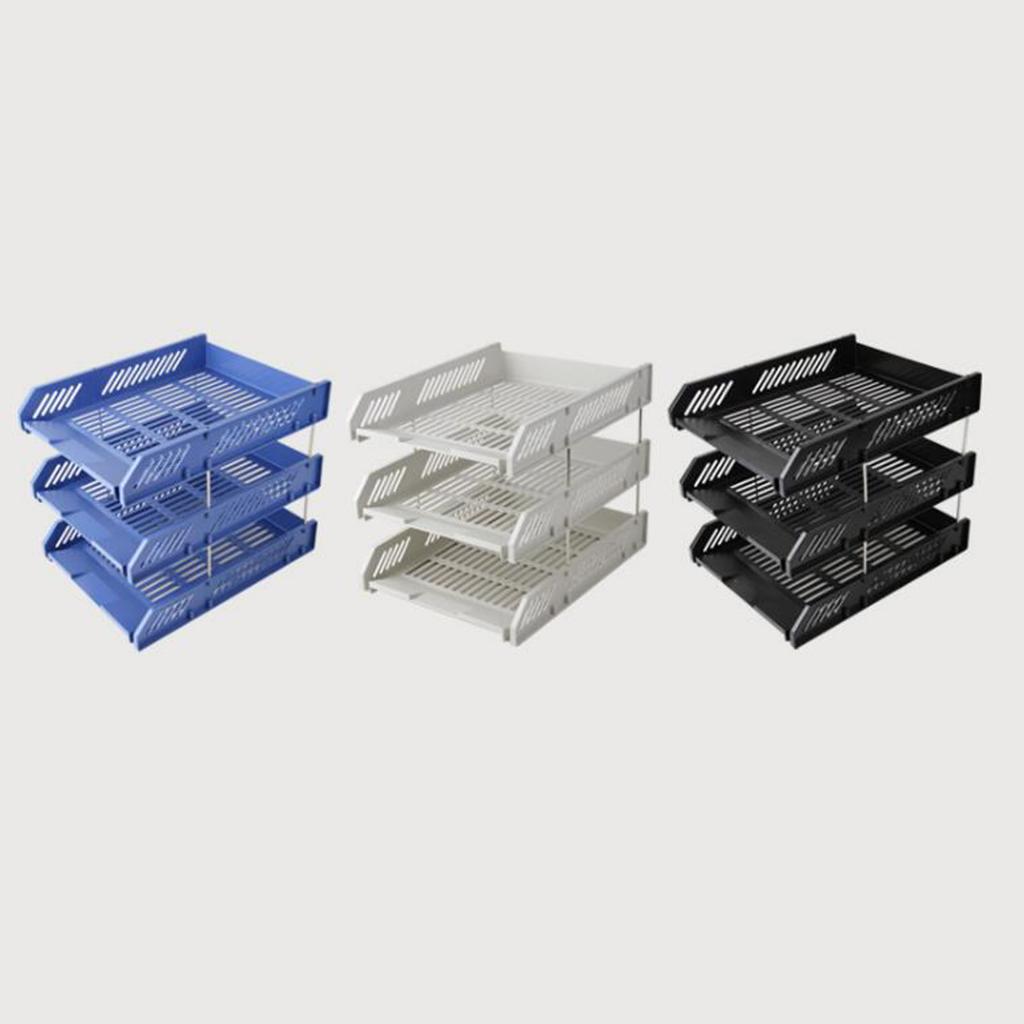 A4 Letter Trays Risers Office Document Paper Filing Files Organiser Black