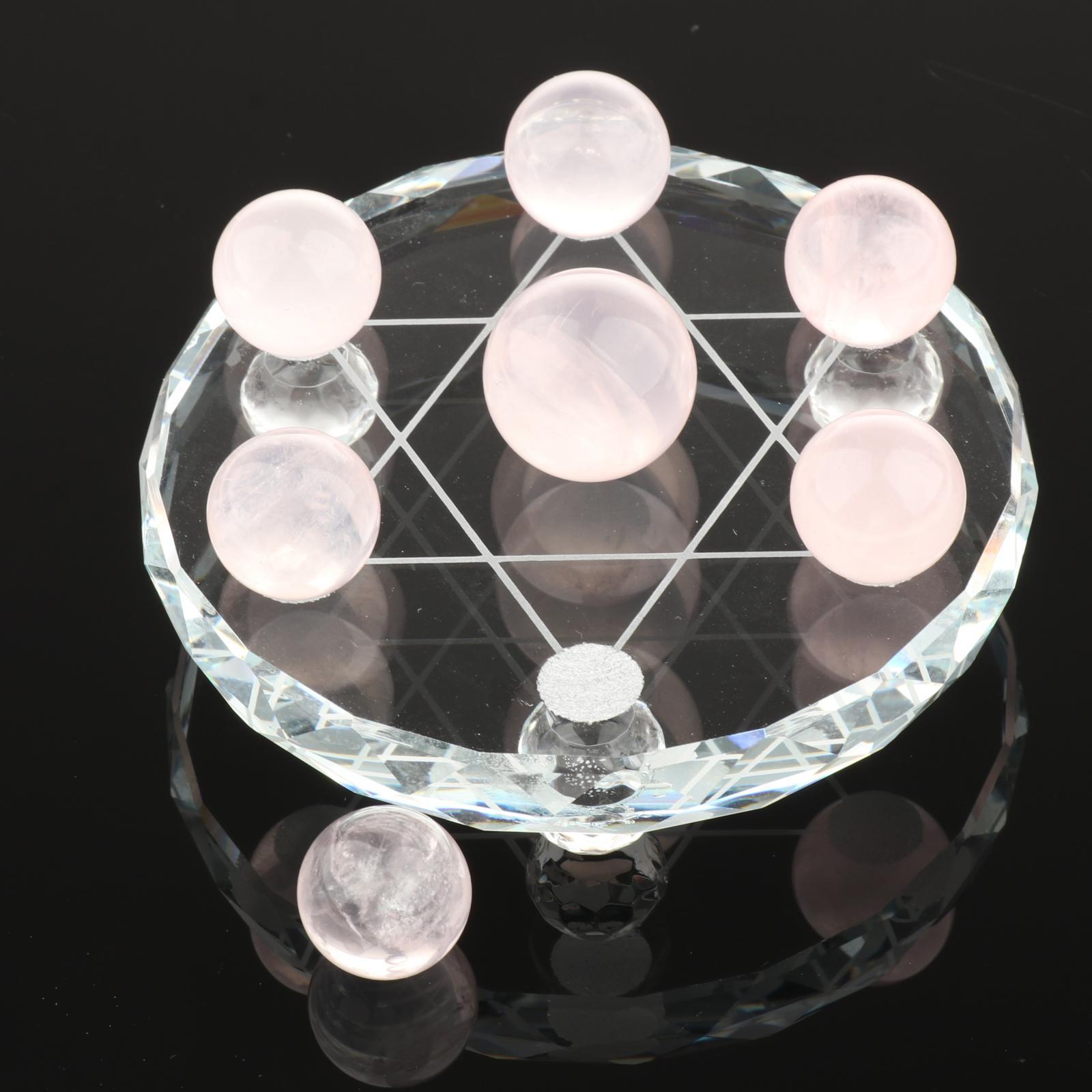 Natural Quartz Gemstone Sphere Crystal Reiki Ball Stones Set Rose Quartz