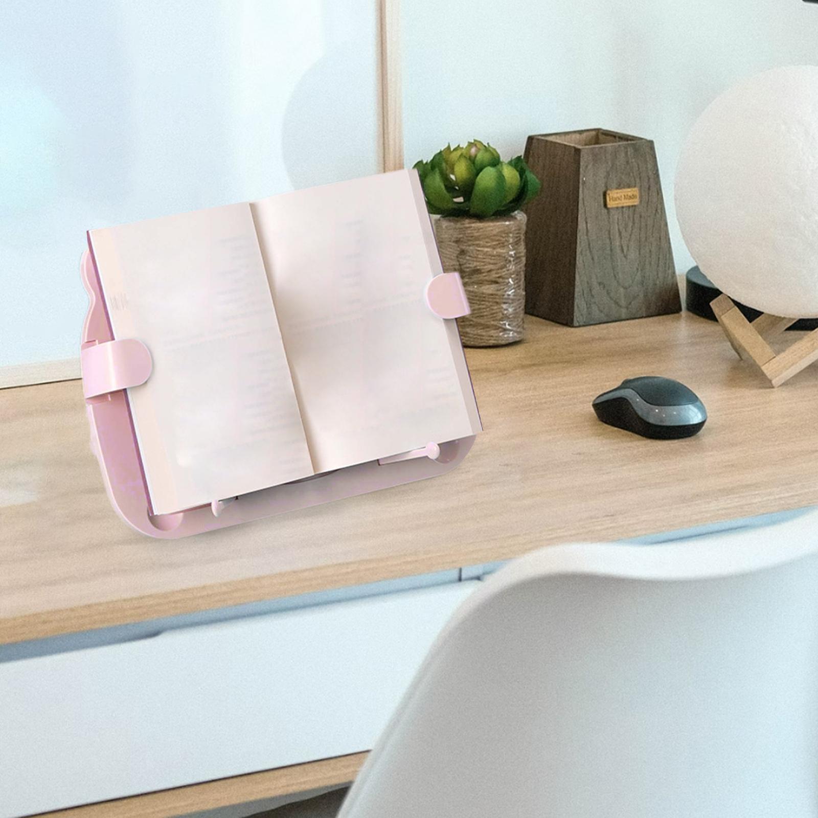 Book Stand Reading Rest Lightweight Adjustable Sturdy for Reading Documents Pink