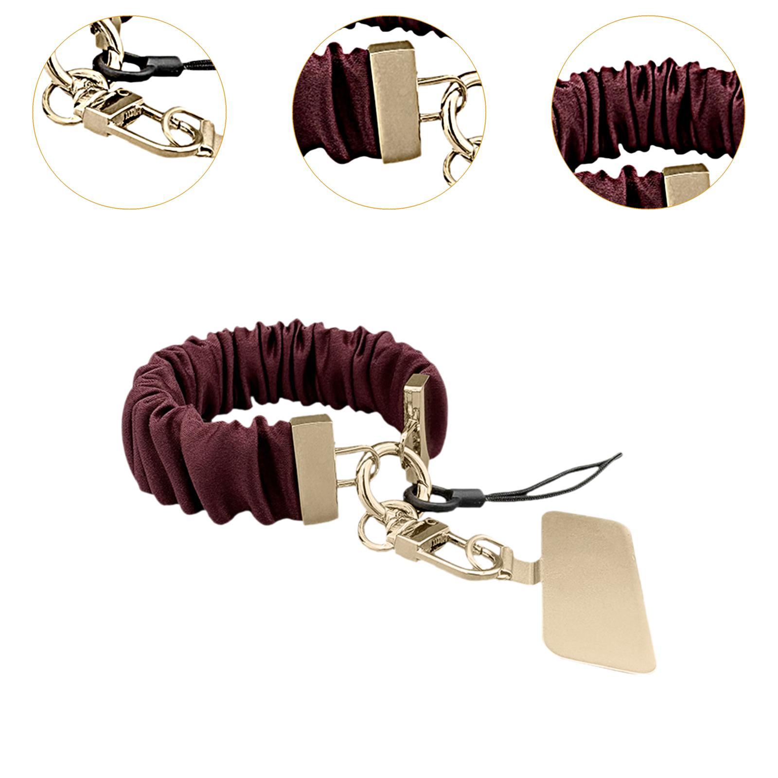 Phone Chain Wristlet Fashion Ornament Phone Lanyard for Walking Travel Red