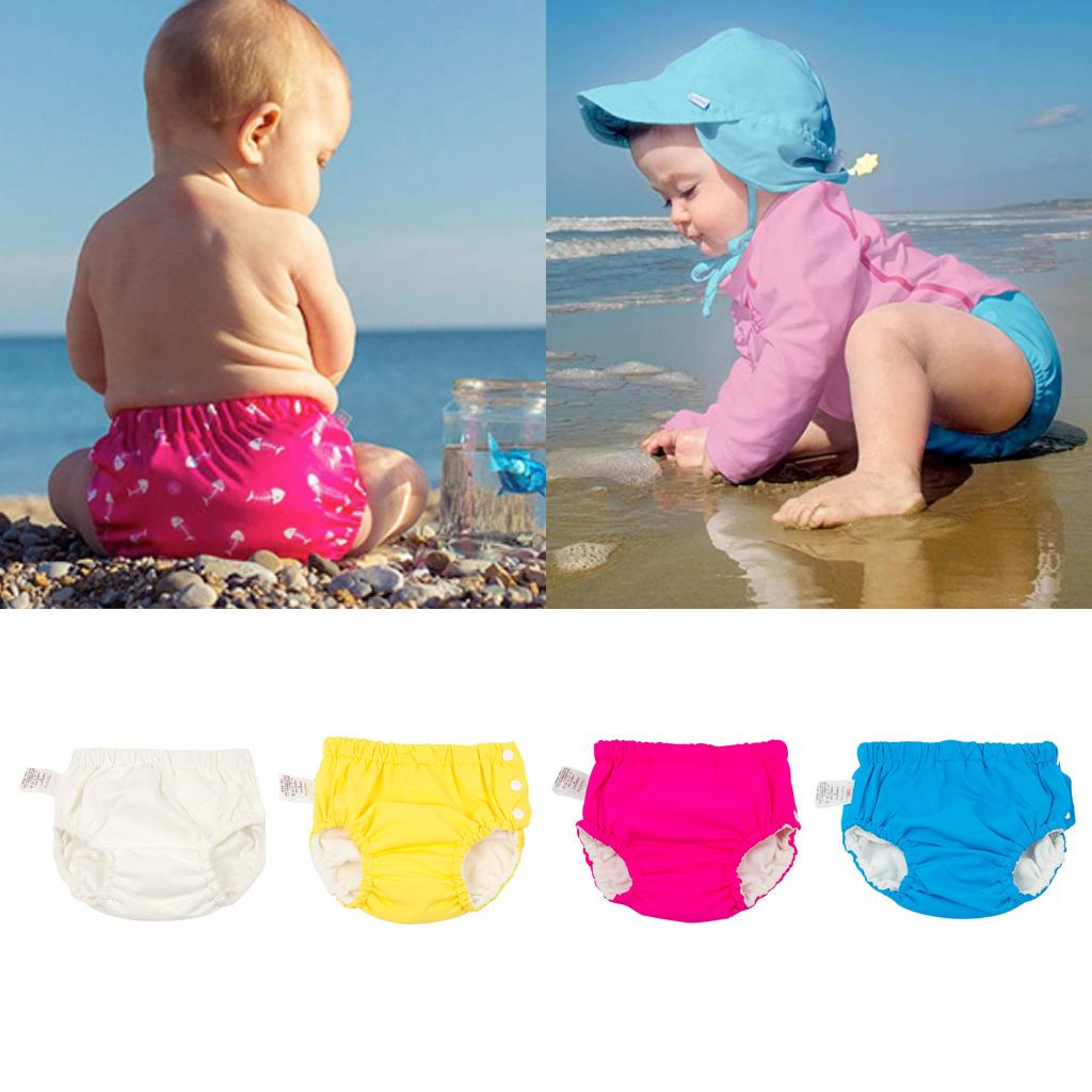 Baby Swim Diaper Reusable Absorbent Washable Nappies  White (for5-10KG)