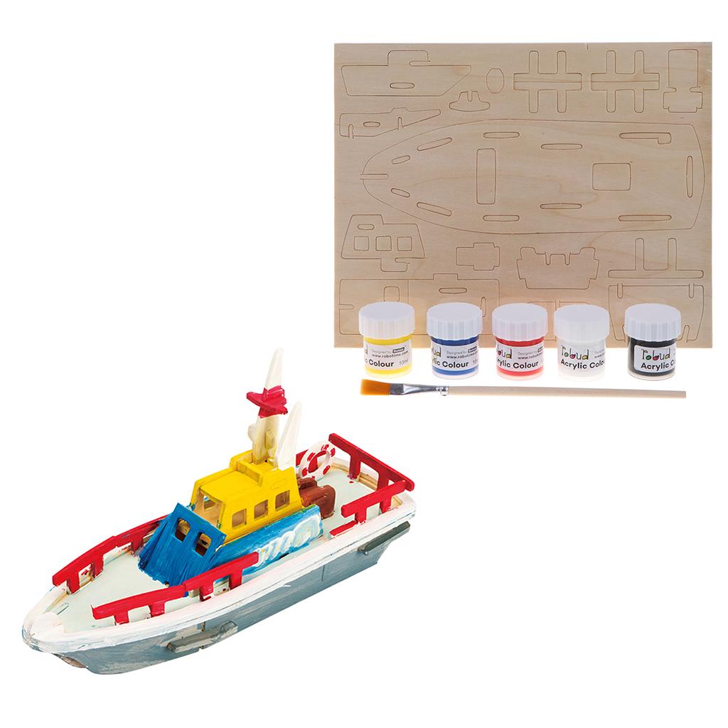 Children's Handmade DIY 3D Wooden Jigsaw Puzzle Educational Toy Lifeboat