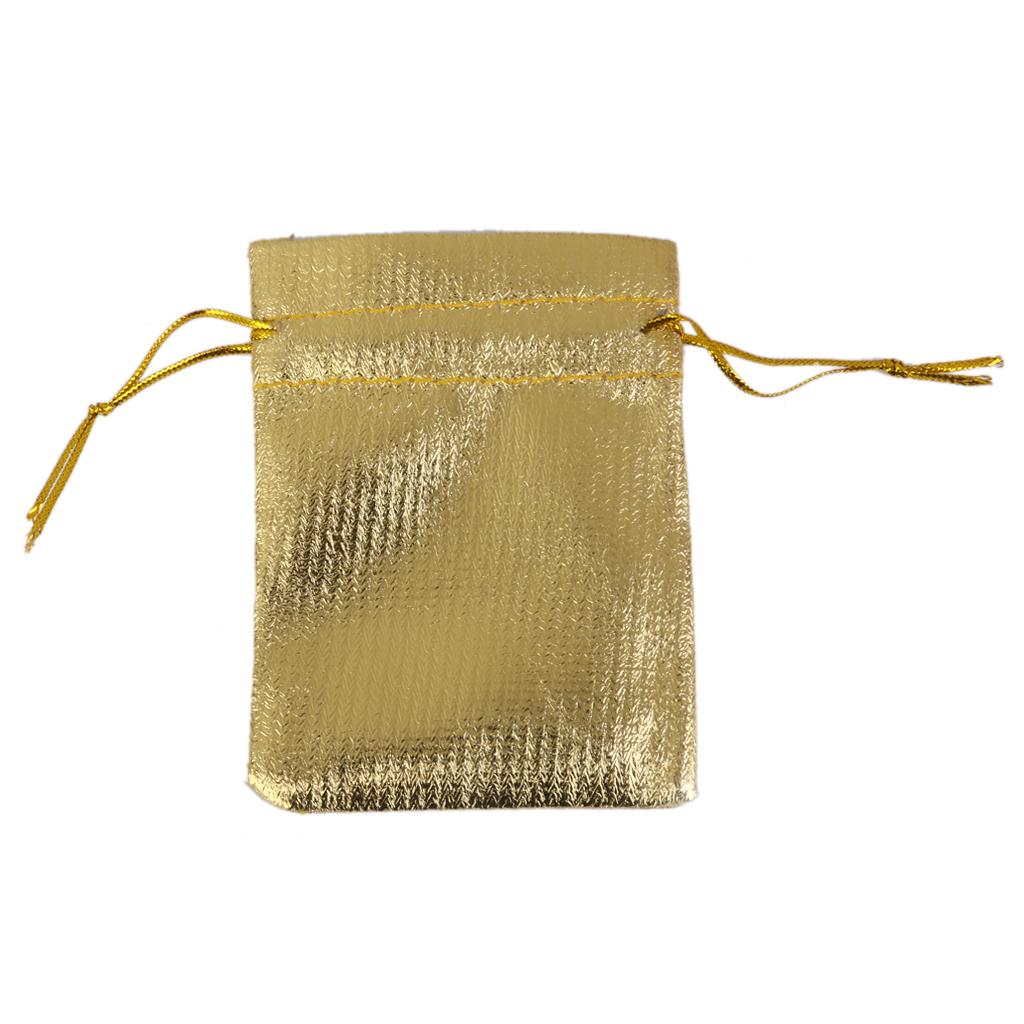 Phenovo Organza Bags Jewelry Pouches Drawstring Gift Candy Bag 10PCS Gold