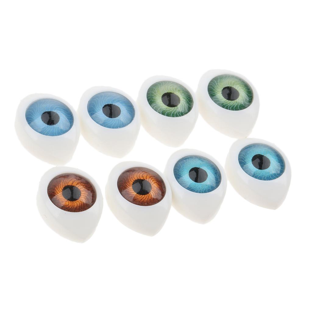 4 Color 8pcs Doll Eyes Oval Hollow Plastic Eyes For BJD Dolls DIY 5/6/8
