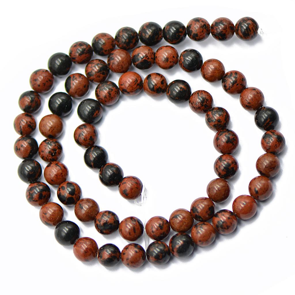 6mm Natural Red Mahogany Obsidian Loose Beads 15'' Round