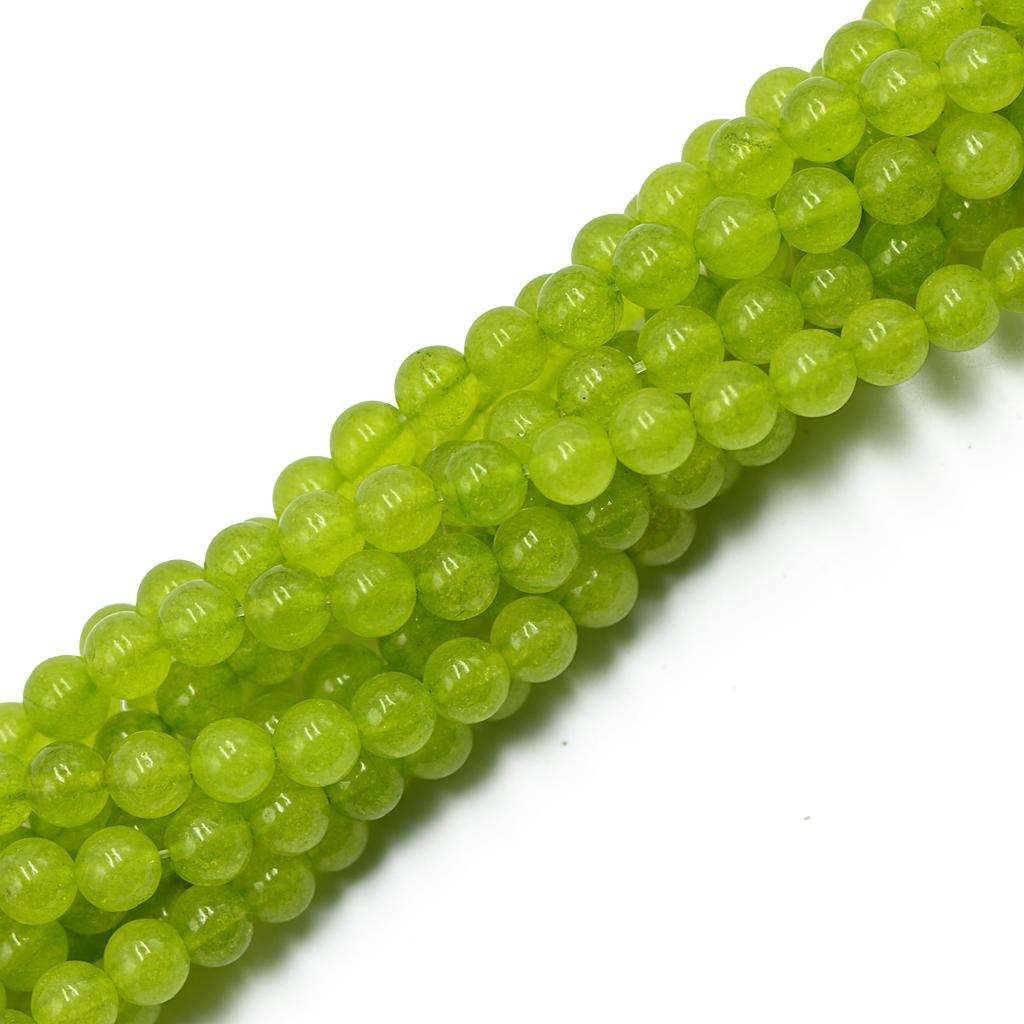 6mm Lime Green Jade Round Gemstone Loose Beads Strand 15''