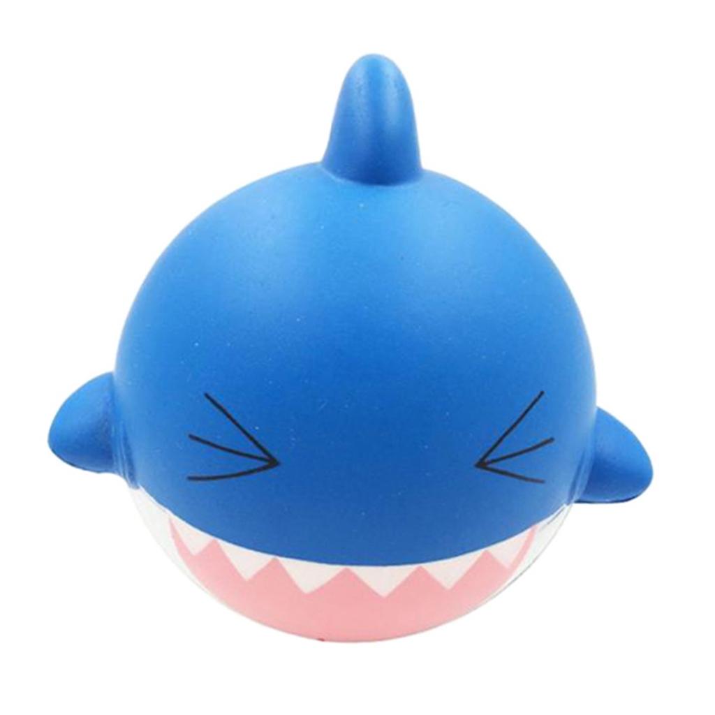 Small Shark Squishy,Kawaii Mini Soft Squeeze Toy,Hand Toy for Kids Gift,Stress Relief,Decoration,Safe Elastic Environmentally Material PU (Blue)