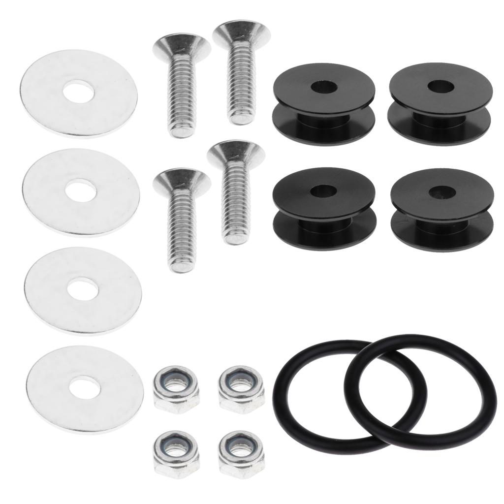 2xCar Quick Release Fastener Bumper Fender Hatch Screws Set  black