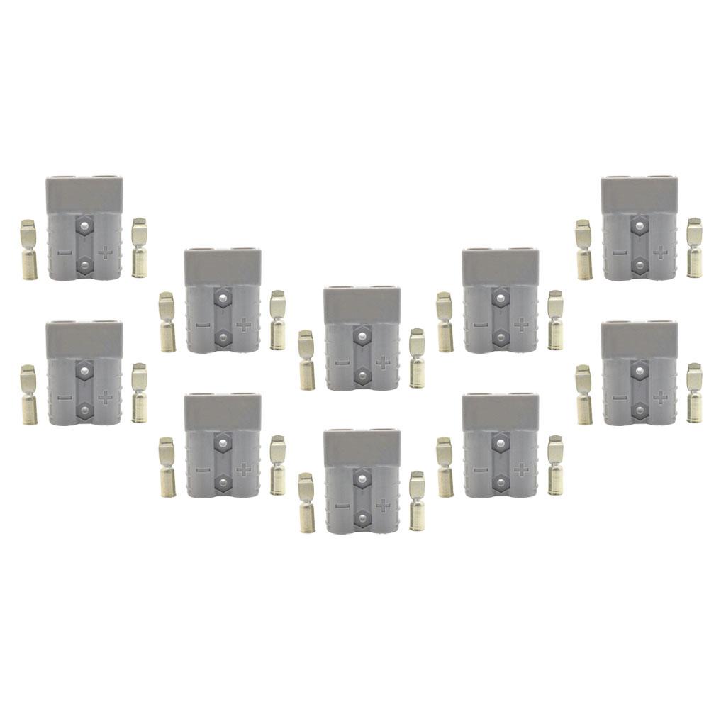 10 Pieces Grey Battery Charger Plug 600V 50Amp Double Poles Connector