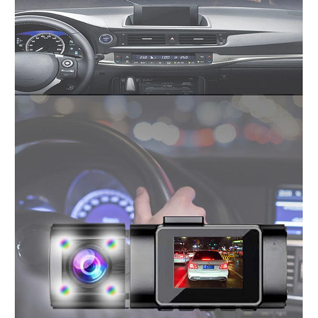 Car 1.5" IPS Display Dual Dash Cam G-Sensor Loop Recording for Auto Taxi