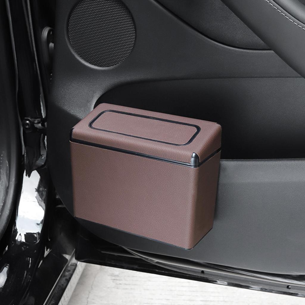 Car Trash Can Car Accessories Large Capacity Small Garbage Can  Brown