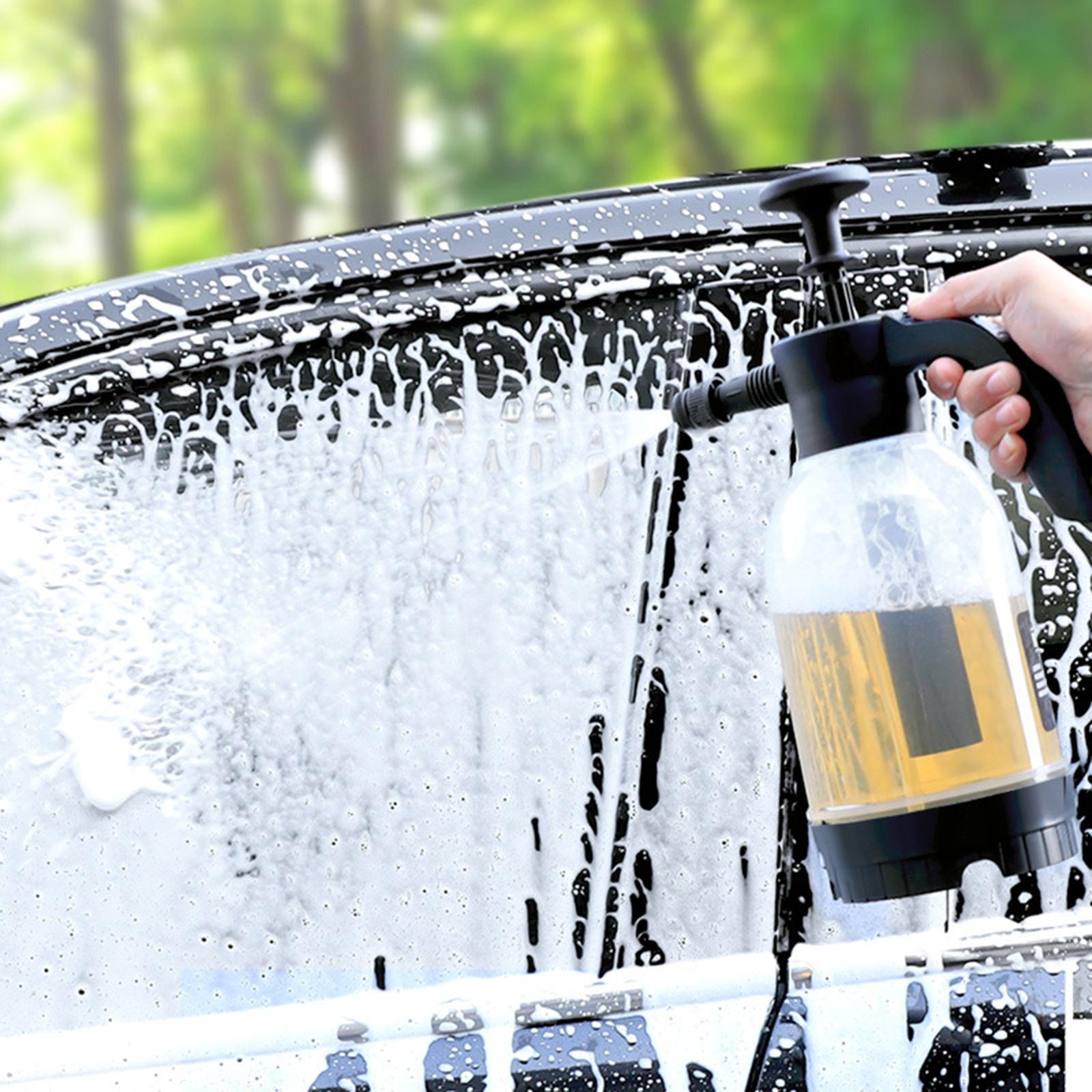 Clear 2.0L Car Wash Pump Manual Foaming Sprayer Easy Use Hand Pressurized