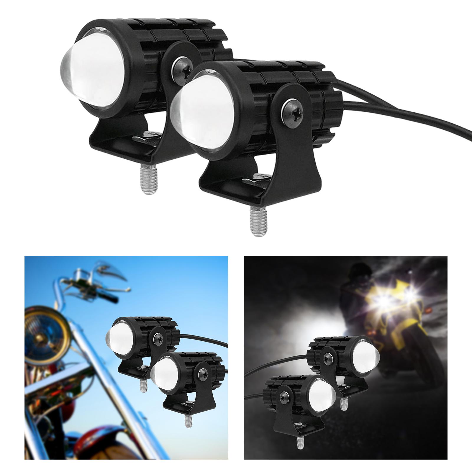 1 Pair Dual-Color Motorcycle LED Spotlights Super Bright for Cars ATV Trucks