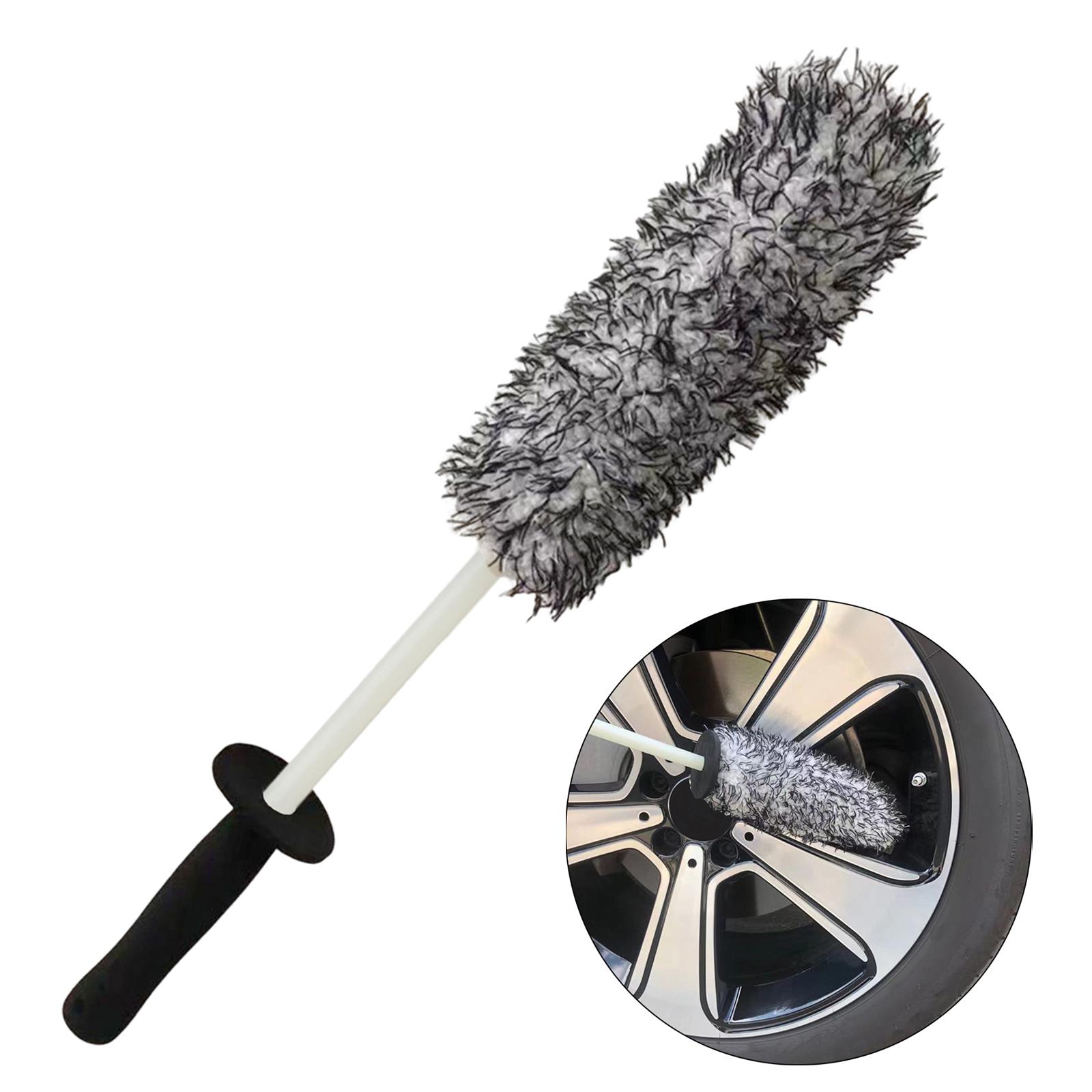 Car Wheel Rim Cleaning Brush Long Handle for Motorcycles Wheel Bike with Baffle
