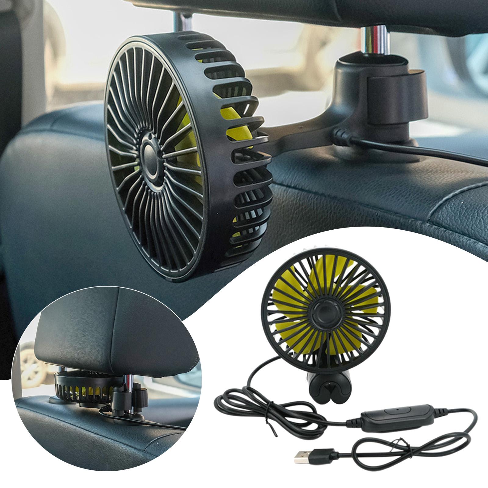 Wired Car Rear Seats Fan 3 Speed Foldable for Travel Home Office Baby Adults