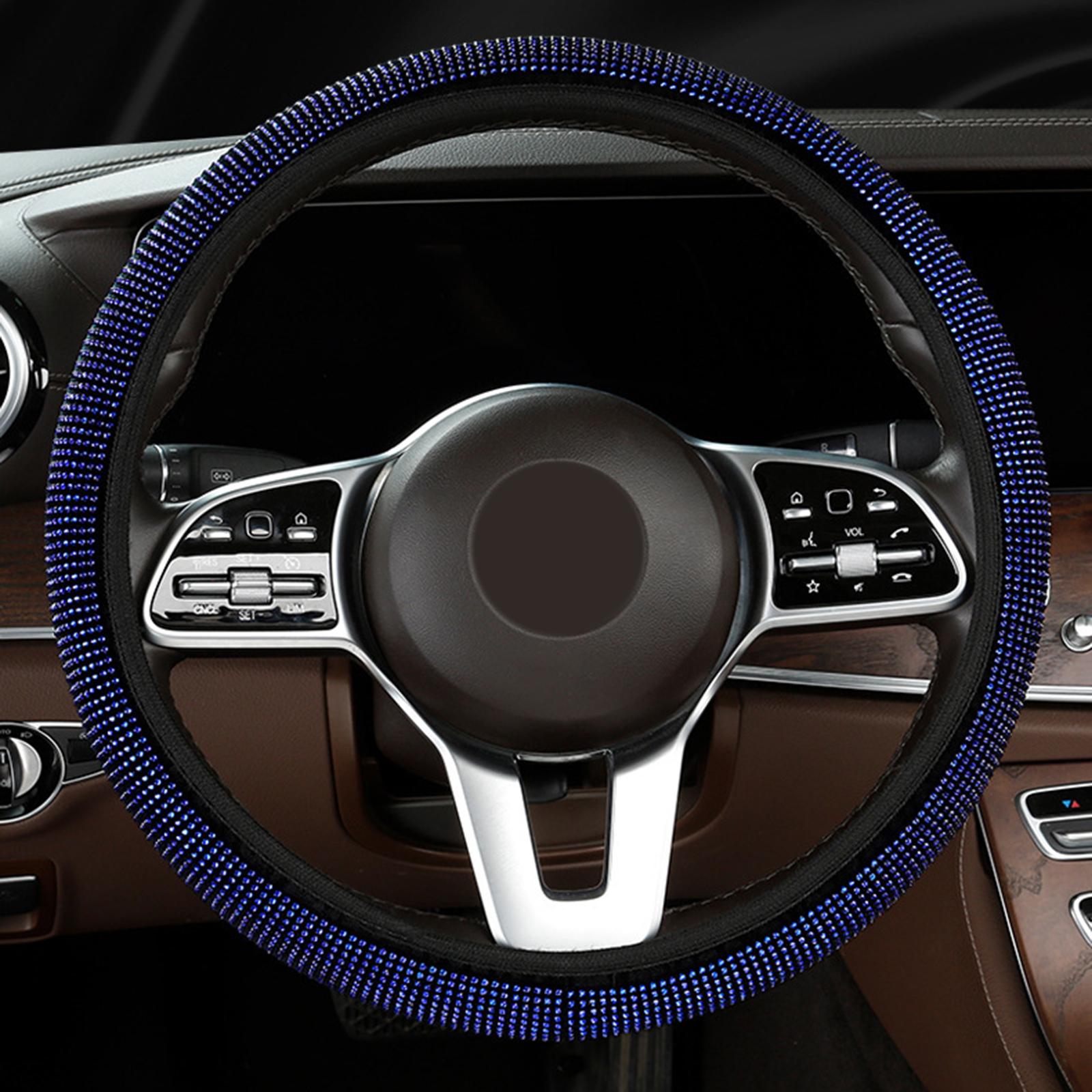 Glittering Steering Wheel Cover Velvet for Suvs Replacement Accessories Blue