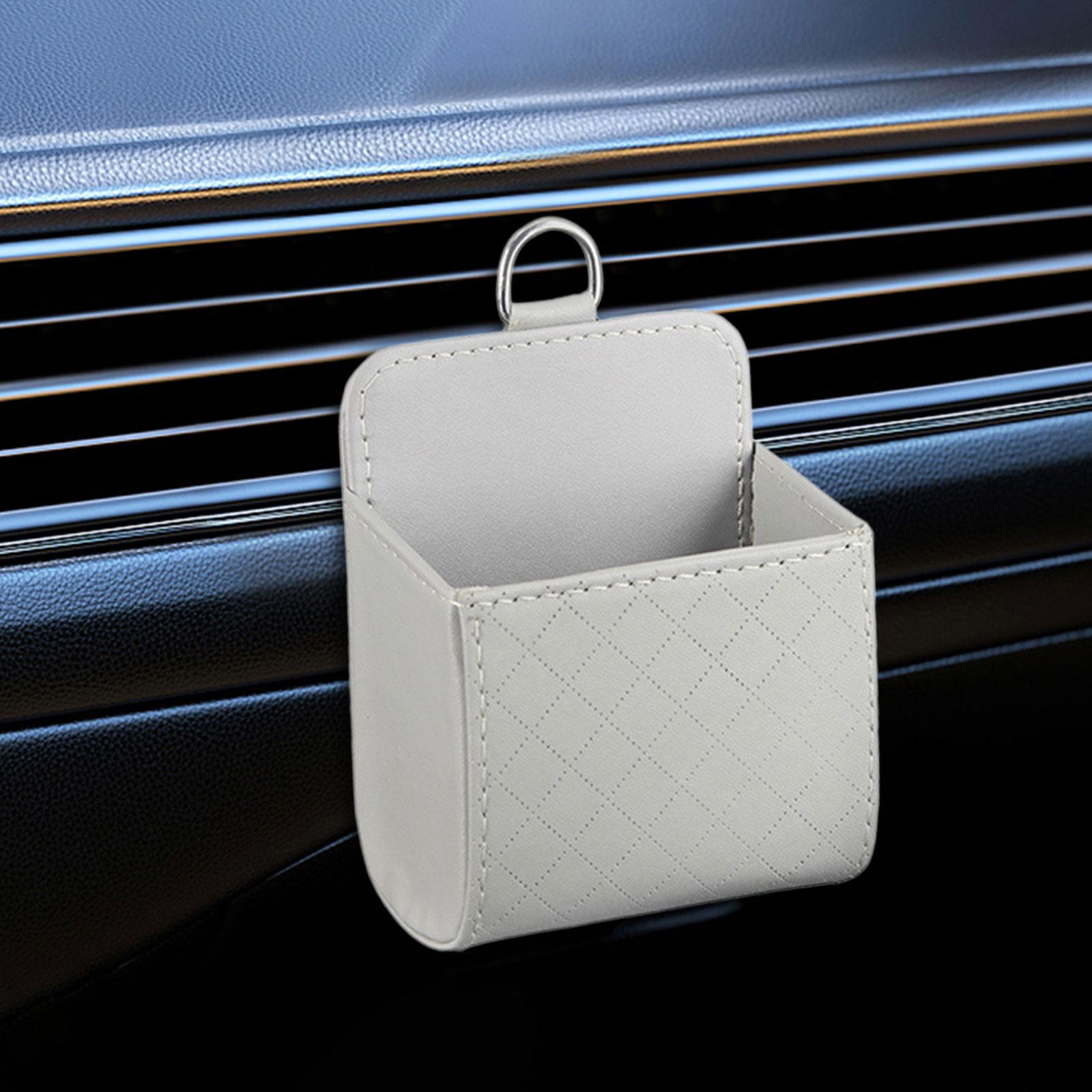 Car Air Vent Bag Organizer Durable Air Vent Holder Bag for Phones Bills Gray