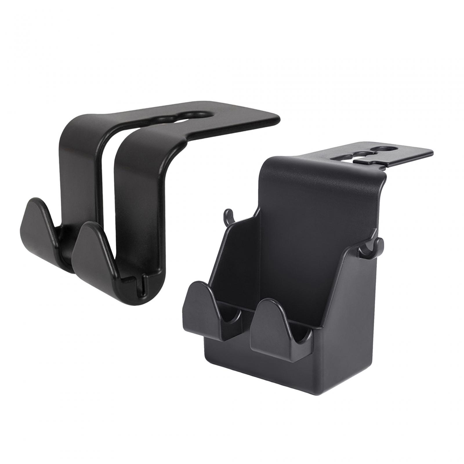 Back Seat Headrest Hanger Black Auto Hook for Grocery Bag Coat Handbags With Storage Box