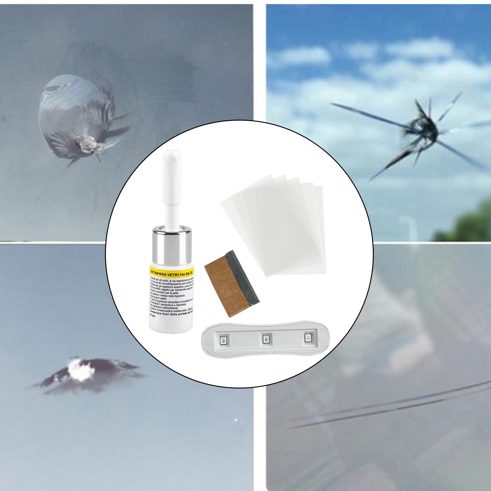 Windshield Crack Repair Kit Vehicle Windscreen Tool for Repairing Chips White