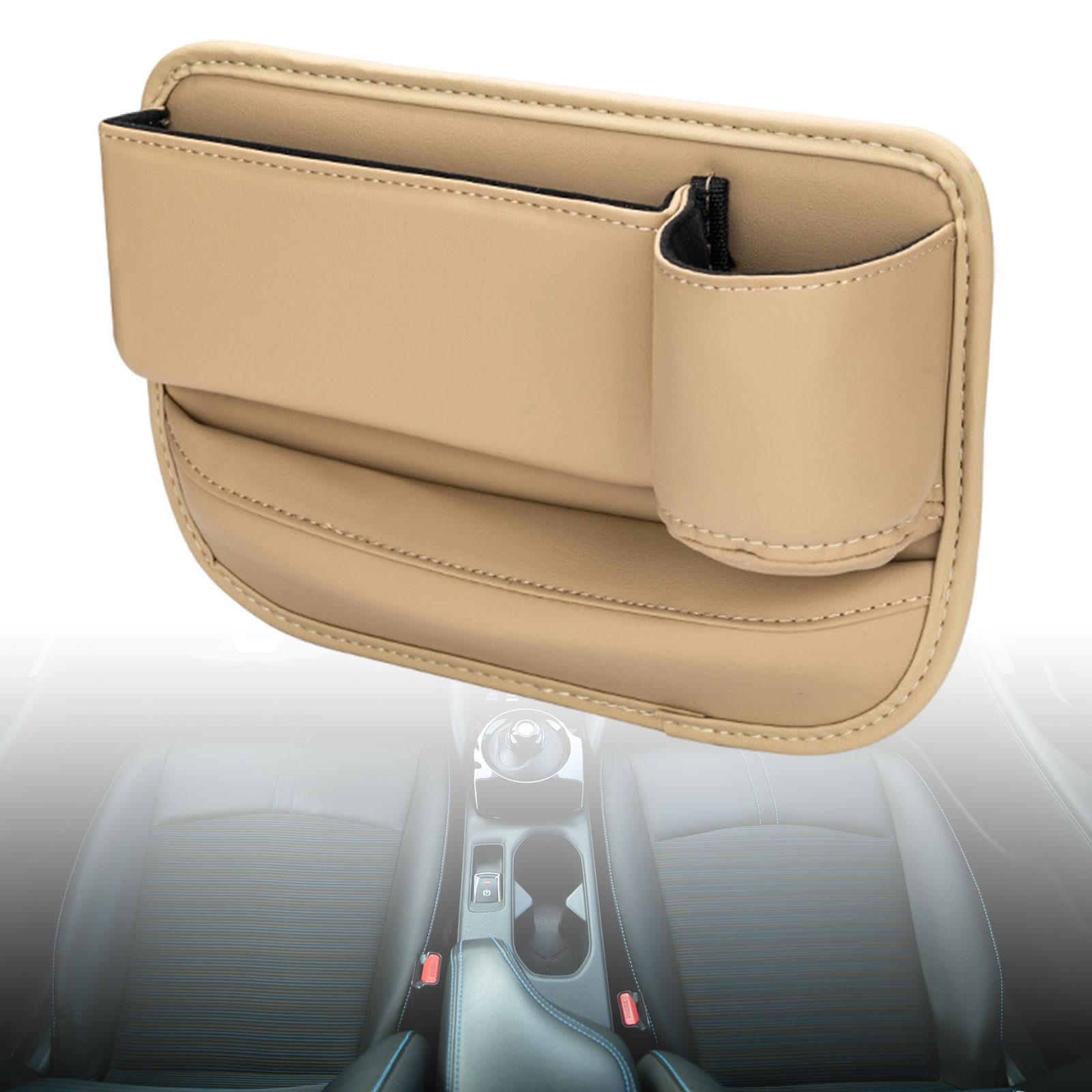 Car Seat Gap Organizer Car Seat Crevice Storage Box for Cellphones Pens Beige Passenger Side
