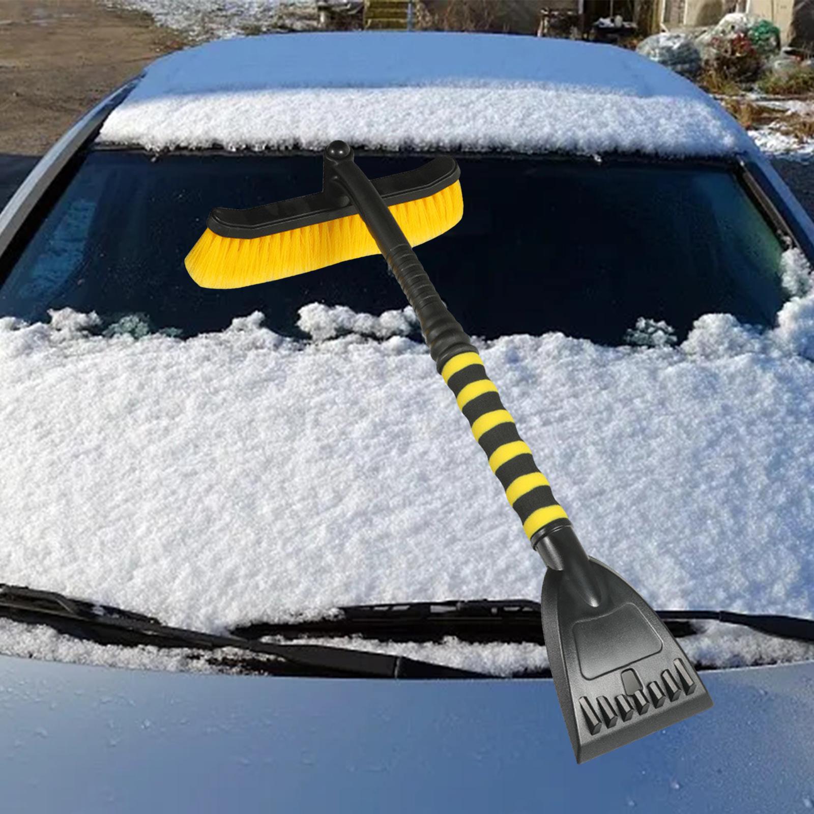 Auto Snow Brush Ice Scraper Windshield Ice Scraper with Foam Grip Detachable black yellow