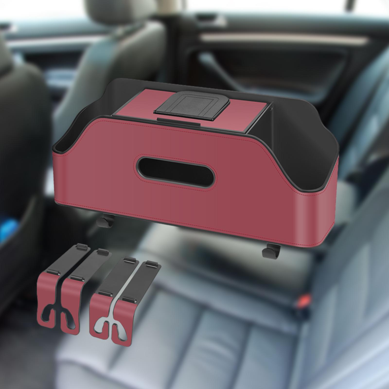 Car Seat Back Organizer Tissue Holder Multifunctional Travel Cup Holder Red