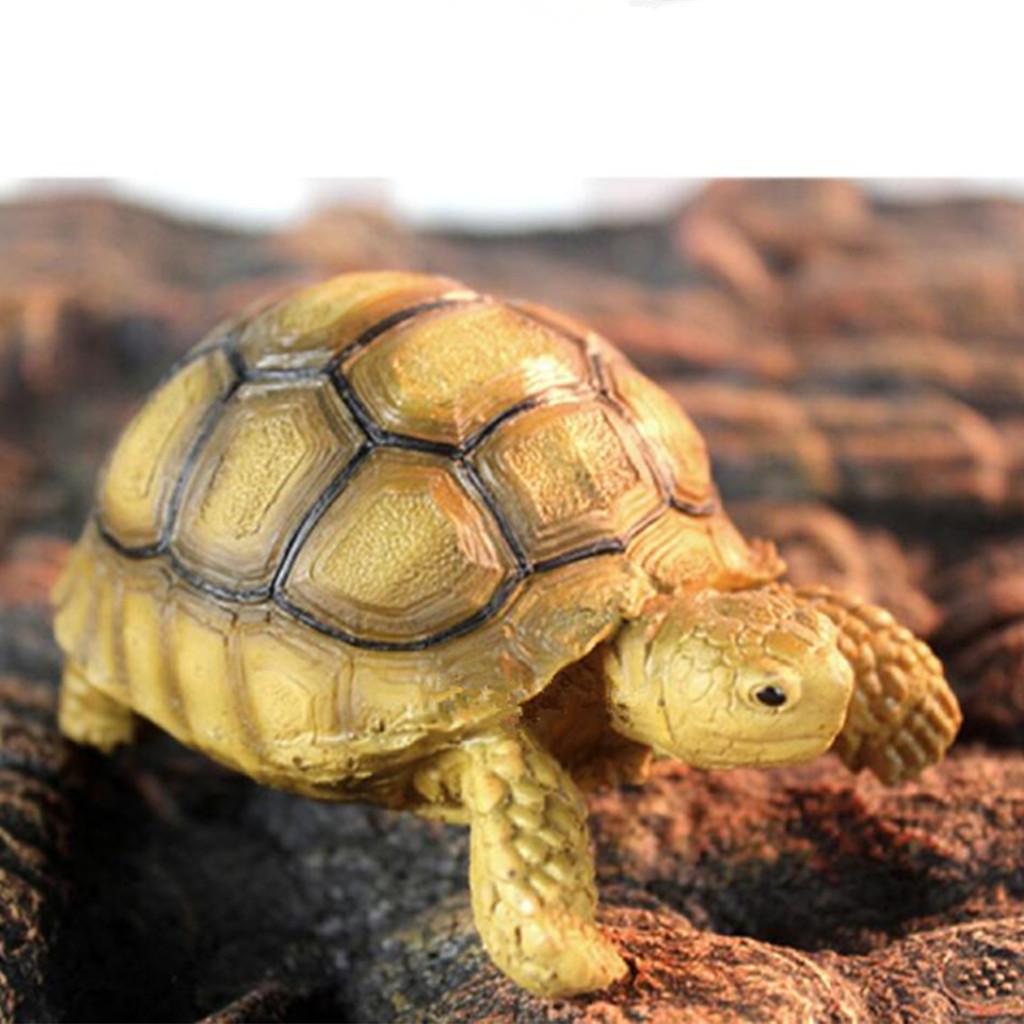 Resin lifelike Turtle Simulated Geochelone Sulcata Reptile Sculpted Decor