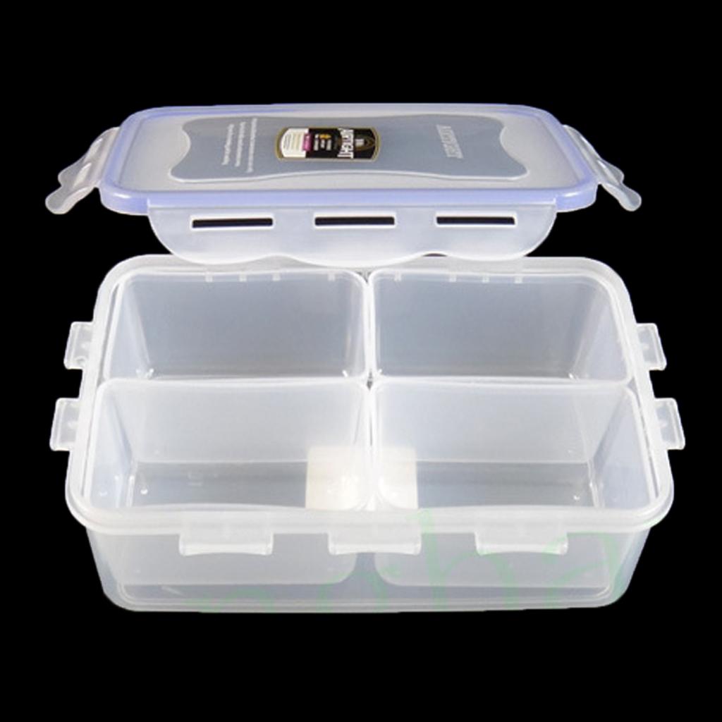 Multi-purpose 4 Grid Storage Box Case Container Crisper Shop Home Aid Box