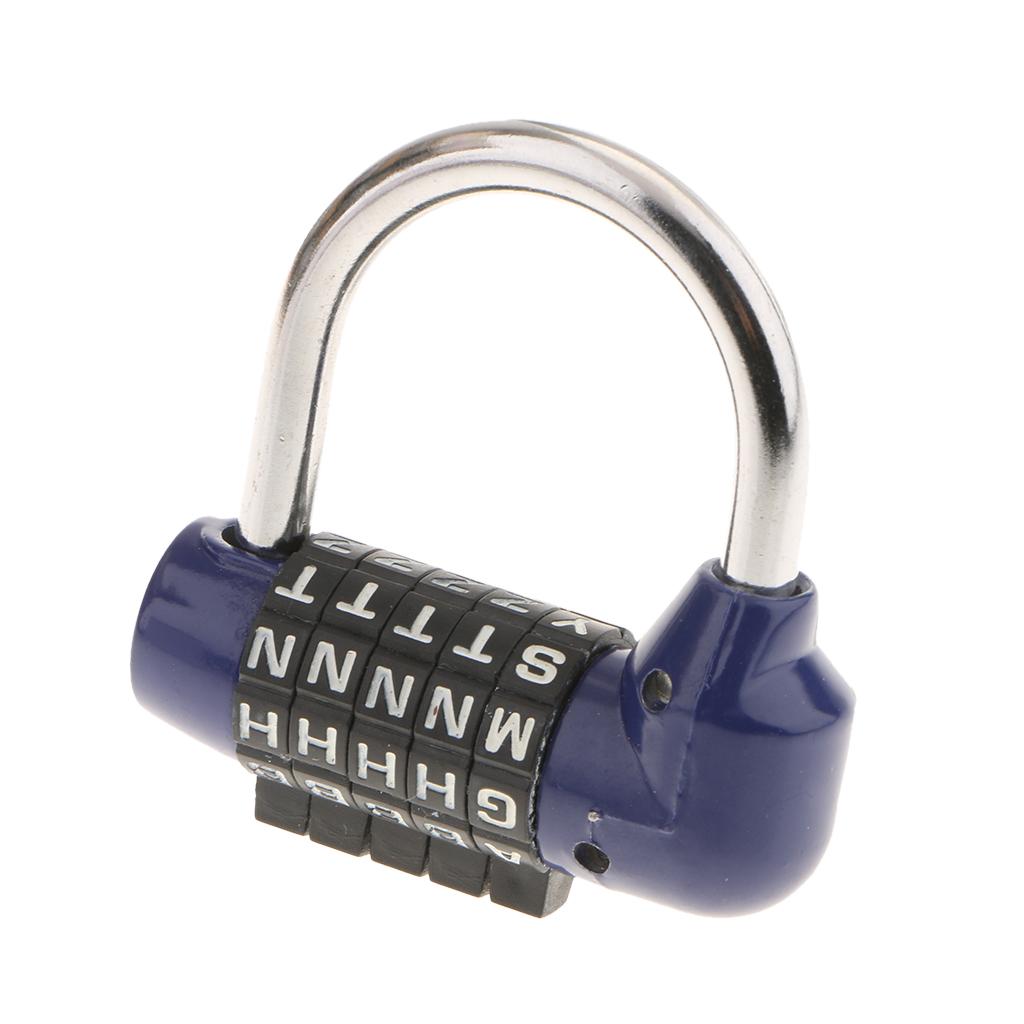 4 Pieces 5 Dial Letters Combination Padlock Code Password Lock 