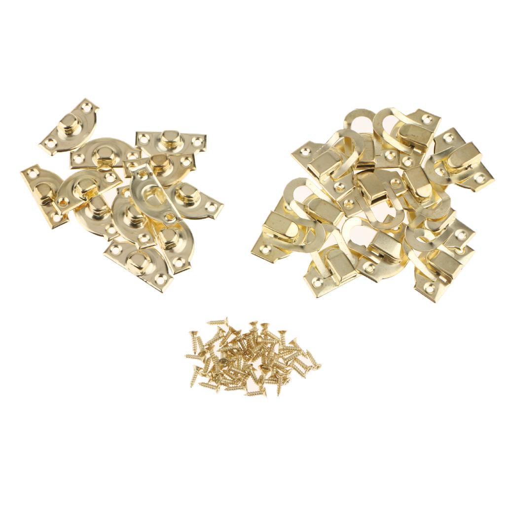 2x12Pcs Antique Buckle Alloy Box Buckle Wooden Box Lock Craft Hardware Yellow