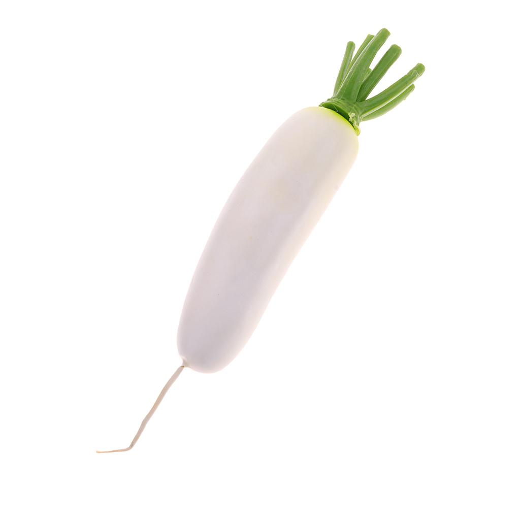 Decorative Plastic Artificial Fake Vegetables White Radish White Radish