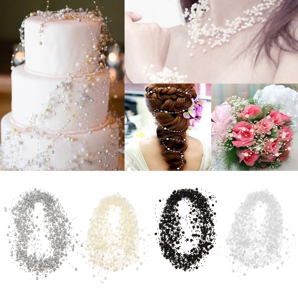 20 Pieces Artificial Pearls Bead String Strand Garland Chain White
